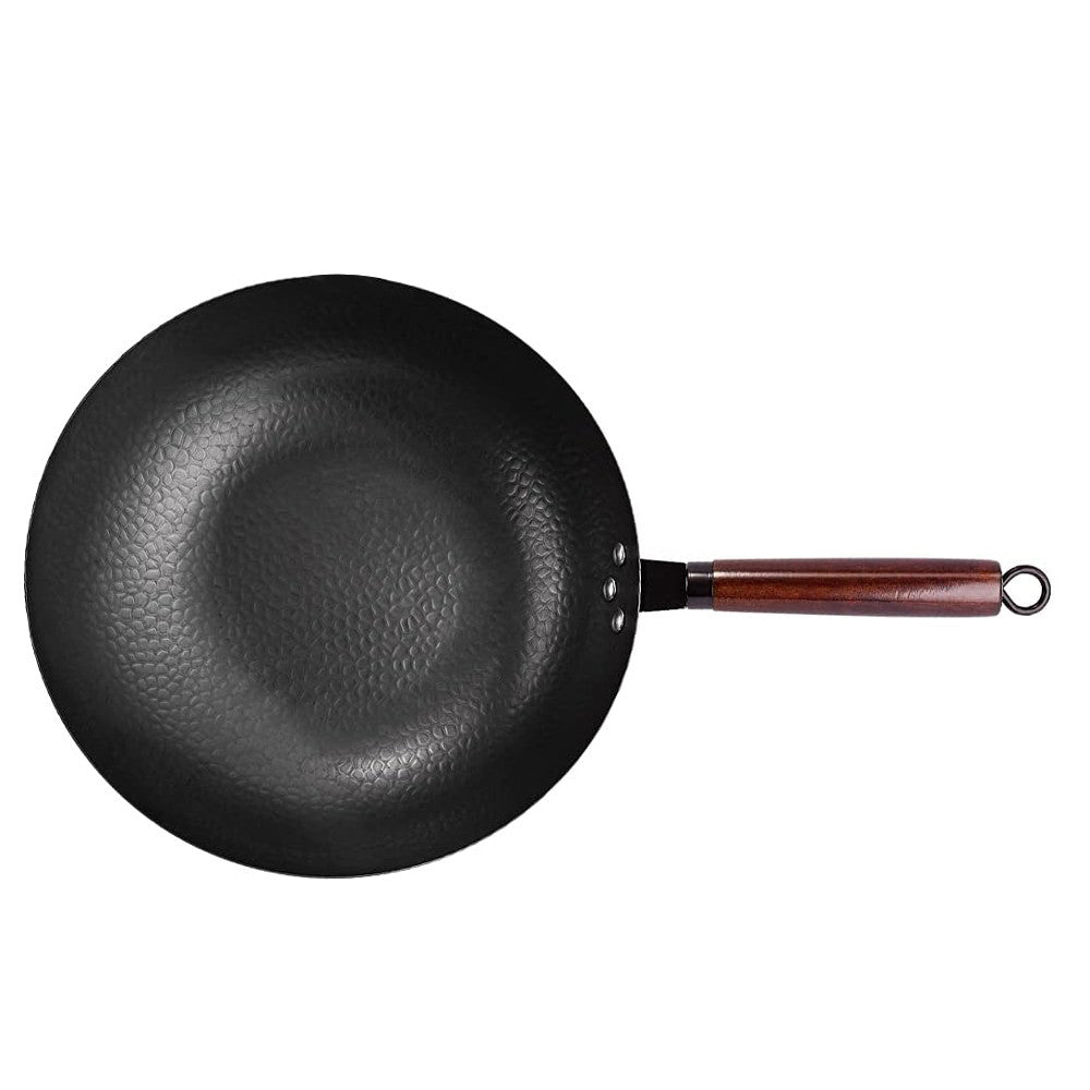 Wok 32 cm z uhlíkovej ocele – kompletná ázijská kuchynská súprava s doplnkami